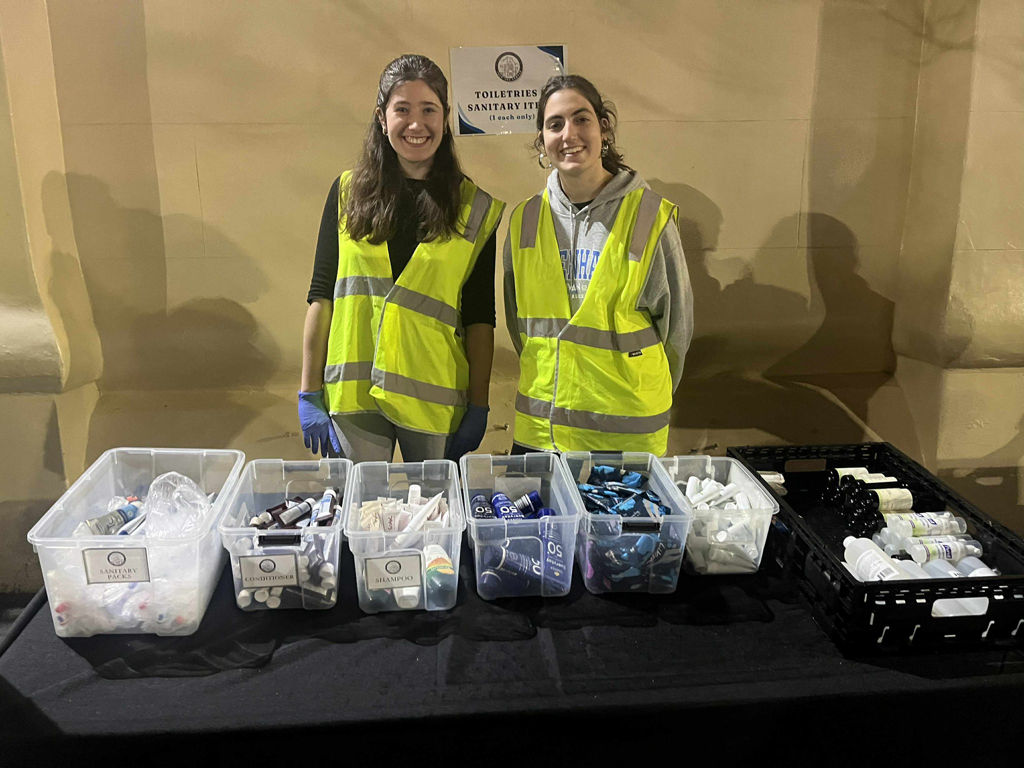 Volunteers serving